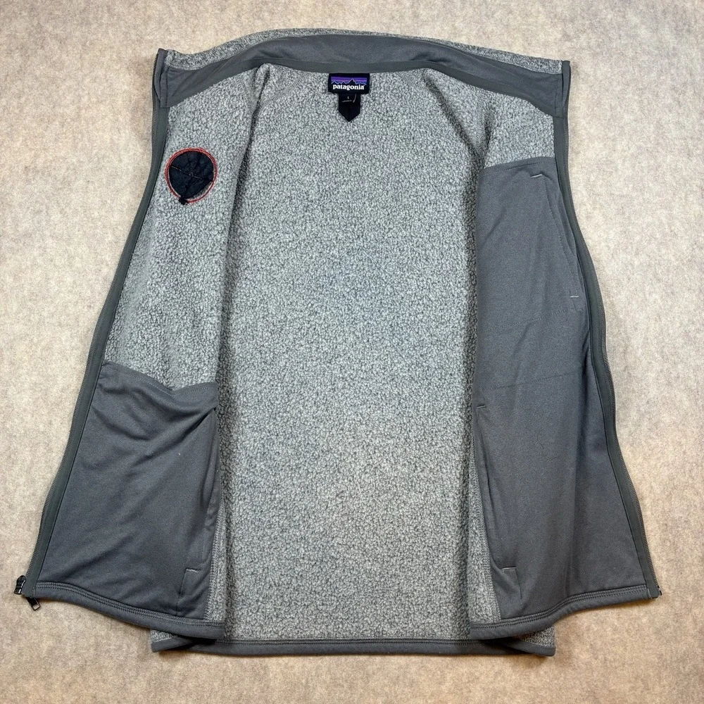 Patagonia Better Sweater Mens L Heathered Gray Vest Full Zip - Company Logo